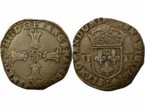 Henri IV - 1/4 Silver Ecu, 2nd Type - 1596 L Bayonne