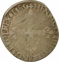 Henry III - 1/4 Silver Ecu - 1585 H La Rochelle