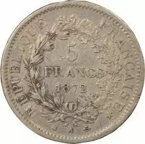 Hercule, IIIrd Republic - 5 Silver Francs - 1872 A Paris, Small A