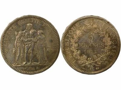 Hercules - 5 Silver Francs - 1872 A Paris