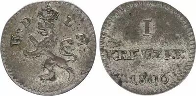 Hessen-Darmstadt 1 Kreuzer Ludwig I - 1806