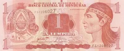 Honduras 1 Lempira - Lempira - Ruins of Copan - 28-12-2016 - Serial FS