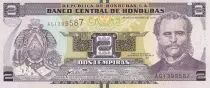 Honduras 2 Lempiras - Marco A. Soto - Tiger island - 2016 - Serial AG - P.97c