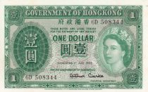 Hong-Kong 1 Dollar - Elisabeth II - 1959 - Série 6D