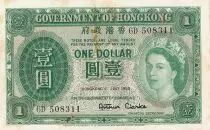 Hong-Kong 1 Dollar - Elisabeth II - 1959 - Série 6D