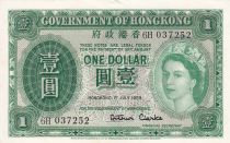 Hong-Kong 1 Dollar - Elisabeth II - 1959 - Série 6H