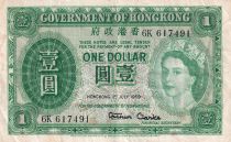 Hong Kong 1 Dollar - Queen Elizabeth - 1959 - Varieties Serials - P324Ab