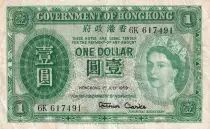 Hong Kong 1 Dollar - Queen Elizabeth - 1959 - Varieties Serials - P324Ab