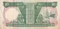 Hong Kong 10 Dollars - Arms - Lions - Ships - 1990 - Serial GF - P.191c