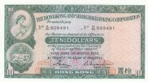 Hong-Kong 10 Dollars,  Femme - Amoiries - Banque - 1983