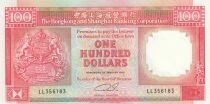 Hong-Kong 100 Dollars - Armoiries - HSBC - 1992 - S&eacute;rie LL