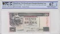 Hong Kong 20 D&oacute;lares, Banco de Hongkong y Shangai - 2002 - PCGS 67 OPQ