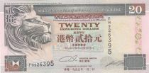 Hong-Kong 20 Dollars, Tête de lion - HSBC - 1995