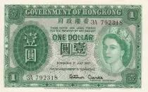 Hongkong 1 Dollar - Elizabeth II - 1957 - Serial 3A
