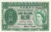 Hongkong 1 Dollar - Elizabeth II - 1959 - Serial 6D