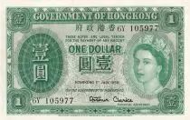 Hongkong 1 Dollar - Elizabeth II - 1959 - Serial 6Y