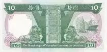 Hongkong 10 Dollars - Arms - Lions - Ships - 1986 - Serial ES - P.191a