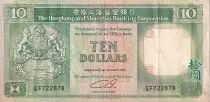 Hongkong 10 Dollars - Arms - Lions - Ships - 1990 - Serial GF - P.191c