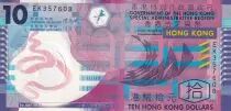 Hongkong 10 Dollars - Geometric patterns - 2018 - Serial EK - P.401e