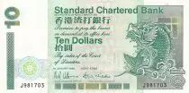 Hongkong 10 Dollars Standard Chartered Bank - Carp - 1993