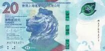 Hongkong 20 Dollars, Head of lion - HSBC - 2023 (2024) - Serial MX