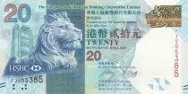 Hongkong 20 Dollars, Head of Lion - HSBC - Mid-Autumn Festival - 2012 - UNC - P .212