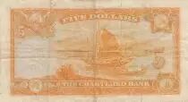 Hongkong 5 Dollars - Arms - Chartered bank - 1967