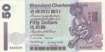 Hongkong 50 Dollars, Standard Chartered Bank - Lion - UNC