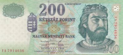 Hongrie 200 Forint - K�roly R�bert - Ch�teau de Di�sgy?r - 1998 - S�rie FA