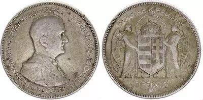 Hongrie 5 Pengo,  Admiral Miklos Horthy -1930