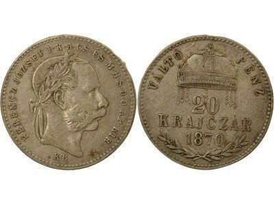 Hongrie Fran�ois Joseph I - 20 Kreuzer - 1870 Kremnica