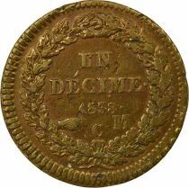 Honore V - Decime, Large Head - 1838 Mc