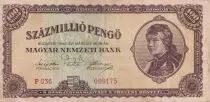 Hungary 100000000 Pengo - Woman - Parliament - 1946 - P.124