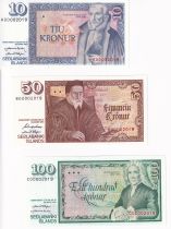 Iceland Lot 3 Banknotes - Matching number - 1961