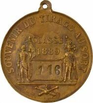 IIIrd Republic - Copper Medal, Souvenir of the Conscription Lottery - 1889