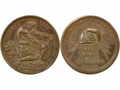 IInd  Republic - Copper Token, L\'Union fait la Force - 1848 Paris