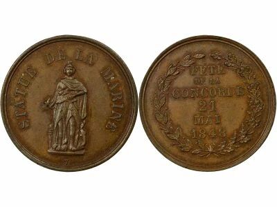 IInd Republic - Copper Medal, F�te de la Concorde - 1848