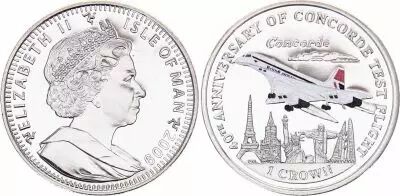 Ile de man 1 Crown,  Concorde coloris�  - 2009