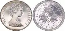 Ile de man 1 Crown - Elisabeth II - Jubil&eacute;e d\'argent - 1952-1977 - Argent - Frappe BE
