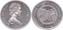 Ile de man 25 Pence - Elisabeth II - 25 ans de mariage - 1947-1972 - Argent