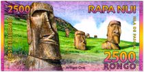 Ile de Pâques 2500 Rongo, billet fantaisie Statues - 2011