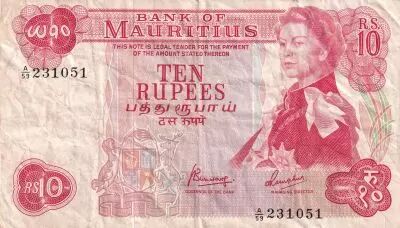 Ile Maurice 10 Rupees - Elisabeth II - ND (1967) - Parlement - S�rie A.59 - P.31b