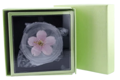 Ile Niue 2 Dollars - 1 Once Argent BE - Fleur de Cerisier color� - 2021