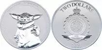 Ile Niue 2 Dollars - 1 Once Grogu bébé Yoda - Star Wars Argent 2021