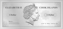 Iles Cook Hong Kong - Skyline collection -1 Dollar Argent Couleur 2017