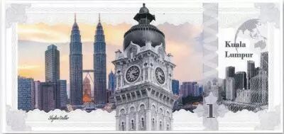 Iles Cook Kuala Lumpur  - Skyline collection -1 Dollar Argent Couleur 2017