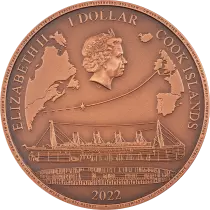 Iles Cook Titanic - 1 Dollar Cuivre Antique 2022