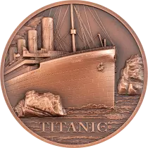 Iles Cook Titanic - 1 Dollar Cuivre Antique 2022