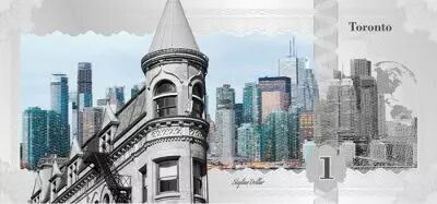 Iles Cook Toronto - Skyline collection -1 Dollar Argent Couleur 2017