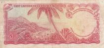 Iles des Cara&iuml;bes 1 Dollar - Elisabeth II - Plage, cocotier - 1965  - B61